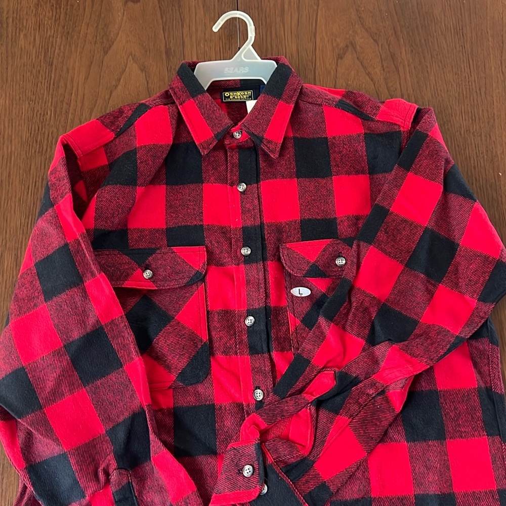 Vintage Osh Kosh B’Gosh Long Sleeve Plaid shirt, size Large